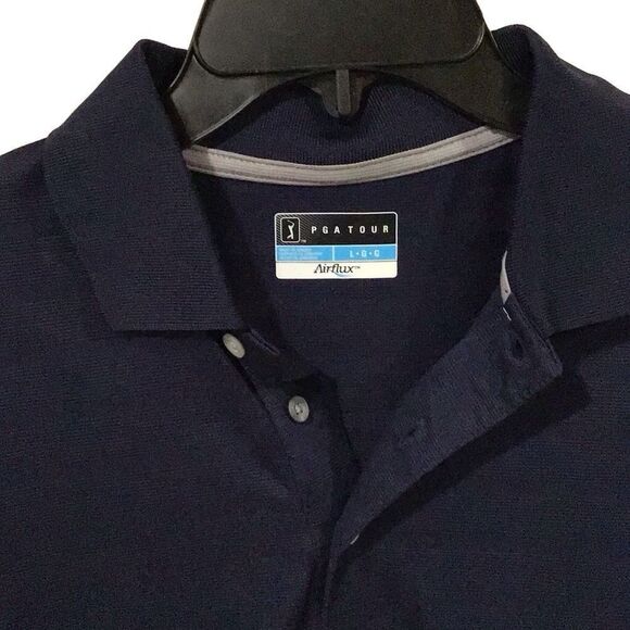 Men’s Shirt, PGA TOUR Mens Polo Shirt, size Large, Navy Blue, Golf - Picture 4 of 5